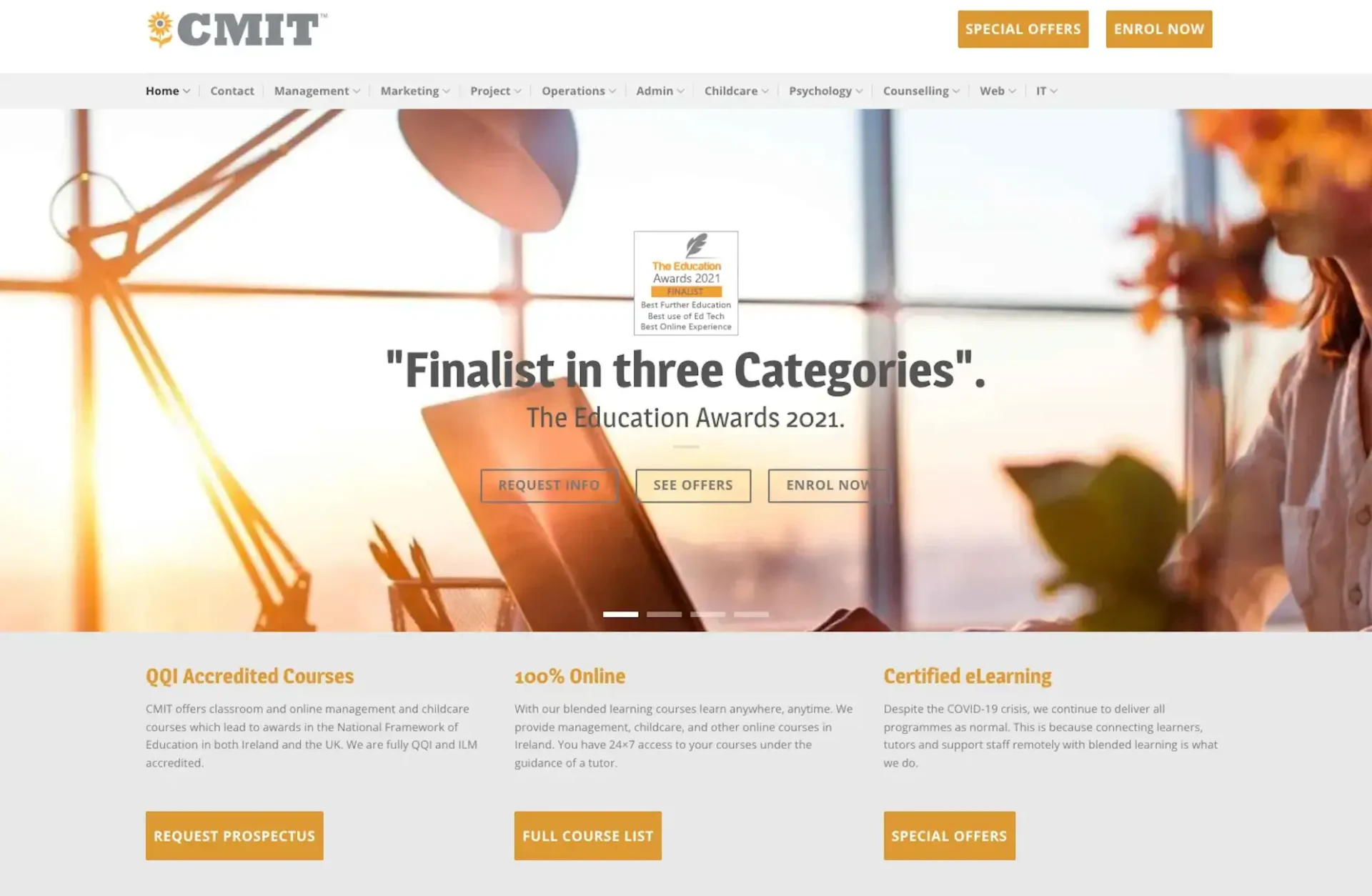 CMIT website before redesign by WebLogic