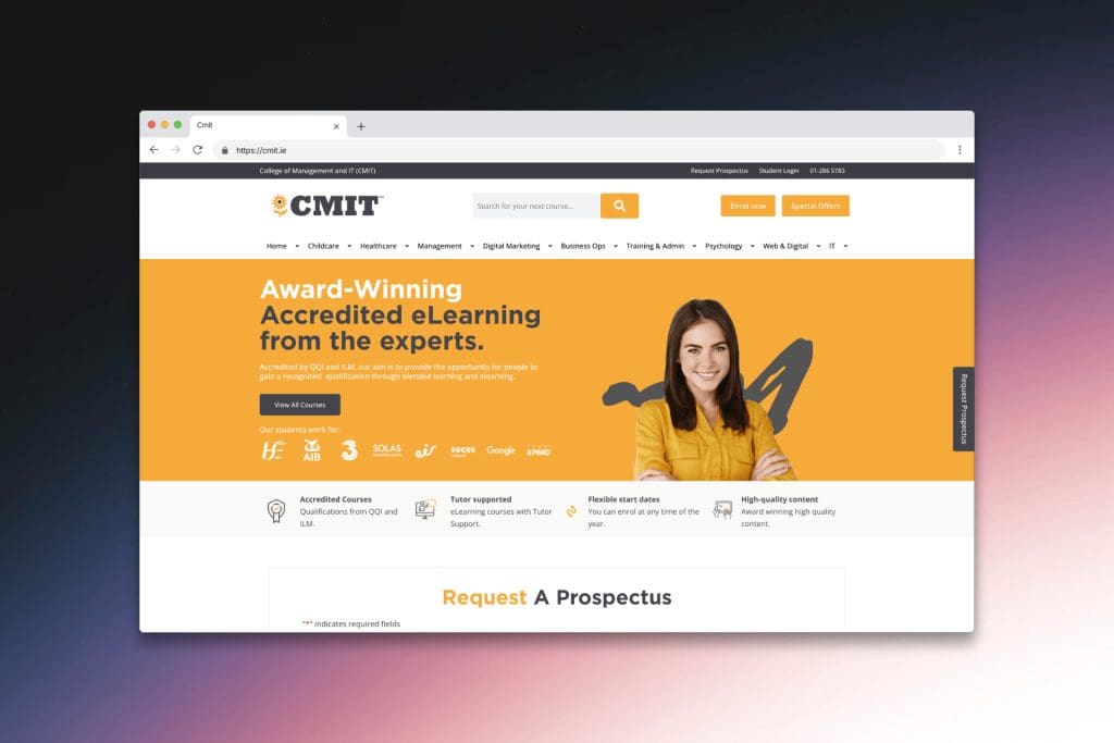 CMIT.ie hero for weblogic.ie services block